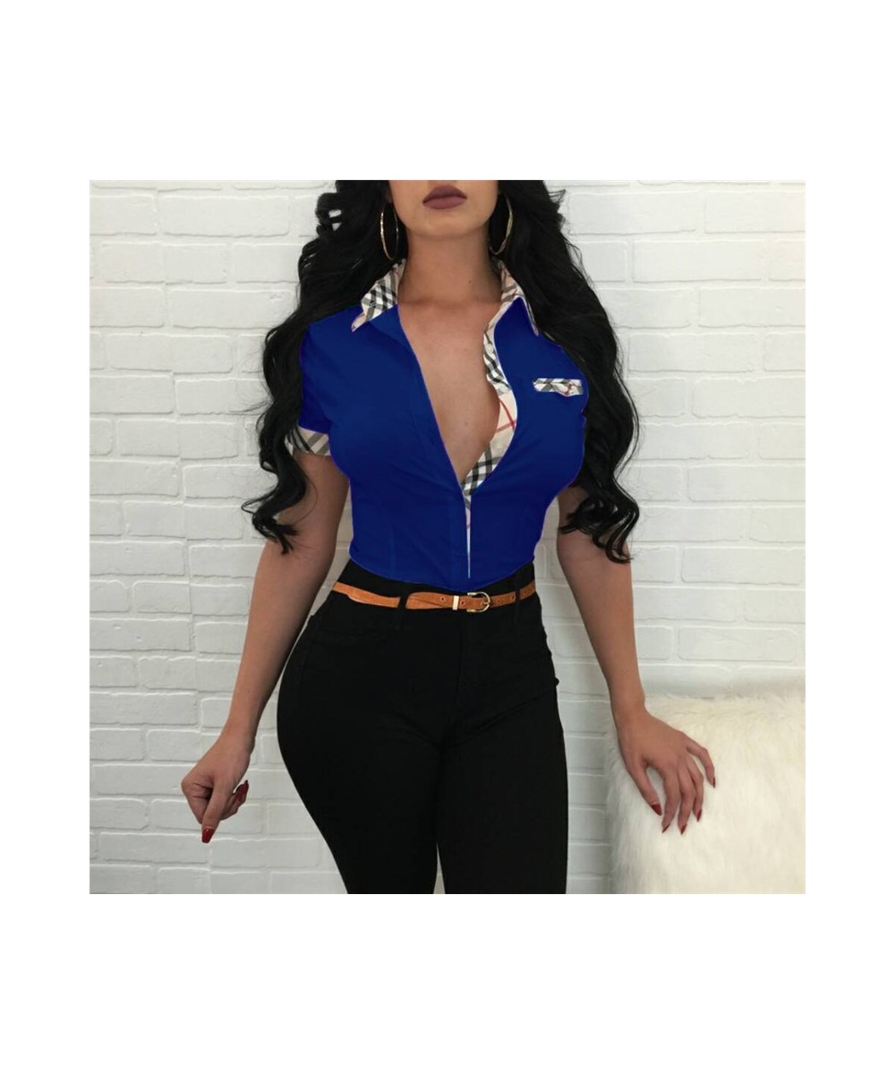 Deep V Neck Long Sleeve T Shirt Sexy Tight Club Party Lady Fashion Top High Street Lady Fashion Top $33.02 - Women Tops