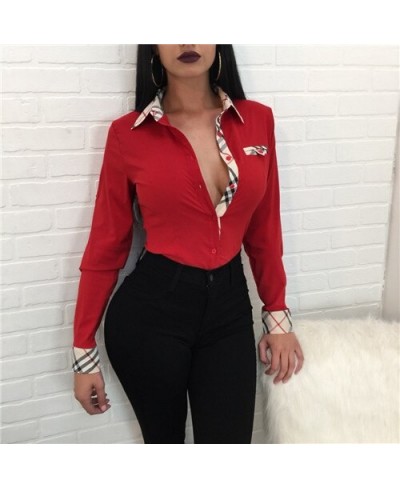 Deep V Neck Long Sleeve T Shirt Sexy Tight Club Party Lady Fashion Top High Street Lady Fashion Top $33.02 - Women Tops