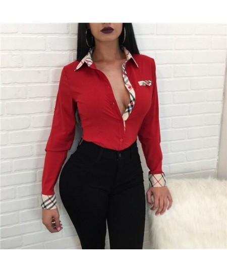 Deep V Neck Long Sleeve T Shirt Sexy Tight Club Party Lady Fashion Top High Street Lady Fashion Top $33.02 - Women Tops