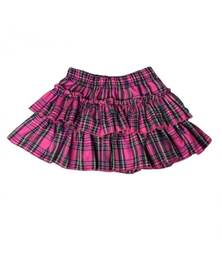 Women Gothic Punk High Waist Layered A-Line Mini Skater Skirt Harajuku Plaid Print Pleated Ruffled Flare Hem New $35.74 - Skirts