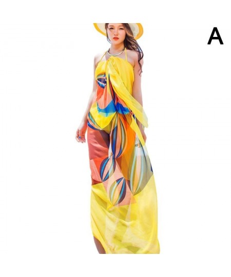 Summer Super Large Chiffon Scarf Beach Bikini Up Dress Beachwear Thin Sarong Wrap Scarf Pareo Sunscreen Cover $18.83 - Swimsuit