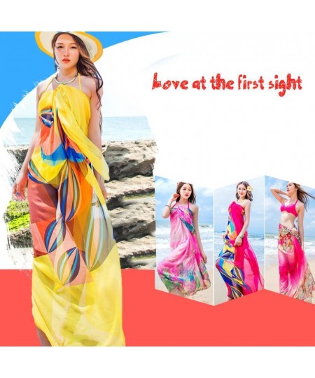 Summer Super Large Chiffon Scarf Beach Bikini Up Dress Beachwear Thin Sarong Wrap Scarf Pareo Sunscreen Cover $18.83 - Swimsuit