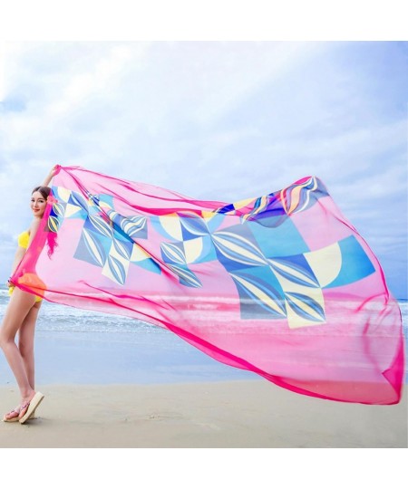 Summer Super Large Chiffon Scarf Beach Bikini Up Dress Beachwear Thin Sarong Wrap Scarf Pareo Sunscreen Cover $18.83 - Swimsuit