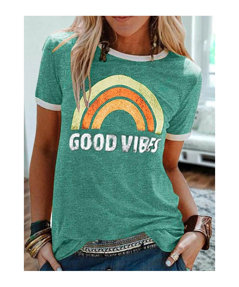 Tshirts Women T Shirt 2022 Summer Short Sleeve Harajuku T-shirts Ladies Casual Funny Tee Shirts for Women Graphic Tees Y2k To...