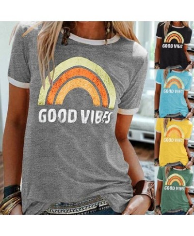 Tshirts Women T Shirt 2022 Summer Short Sleeve Harajuku T-shirts Ladies Casual Funny Tee Shirts for Women Graphic Tees Y2k To...