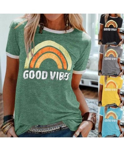 Tshirts Women T Shirt 2022 Summer Short Sleeve Harajuku T-shirts Ladies Casual Funny Tee Shirts for Women Graphic Tees Y2k To...