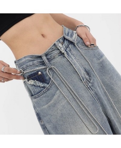 Harajuku Wide Leg Jeans for Women Vintage Streetwear Baggy Jeans High Waist Pants Denim Trousers $110.30 - Jeans