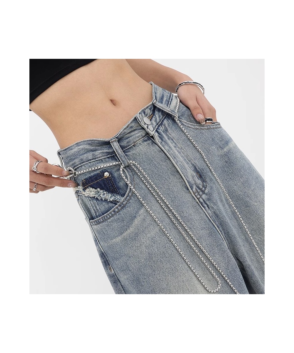 Harajuku Wide Leg Jeans for Women Vintage Streetwear Baggy Jeans High Waist Pants Denim Trousers $110.30 - Jeans