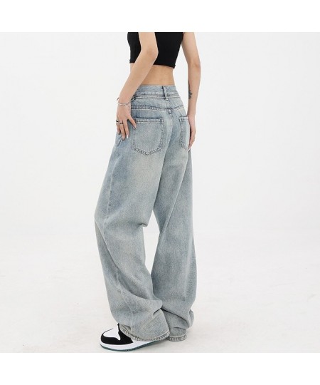 Harajuku Wide Leg Jeans for Women Vintage Streetwear Baggy Jeans High Waist Pants Denim Trousers $110.30 - Jeans