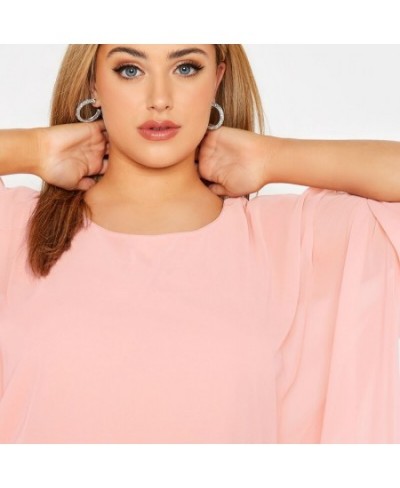 Plus Size Loose Batwing Sleeve Elegant Summer Cape Blouse Women 3/4 Sleeve Casual Work Office Tunic Tops Large Size Clothing ...