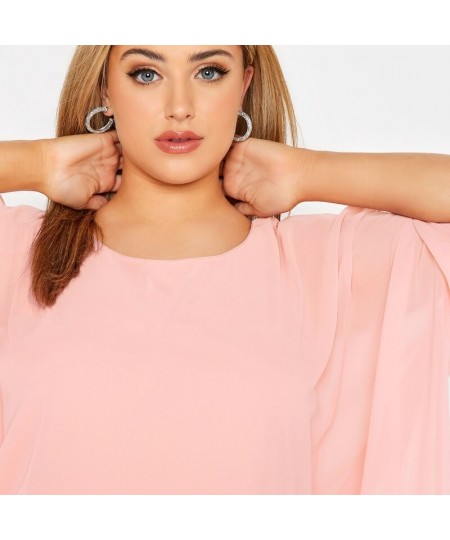 Plus Size Loose Batwing Sleeve Elegant Summer Cape Blouse Women 3/4 Sleeve Casual Work Office Tunic Tops Large Size Clothing ...