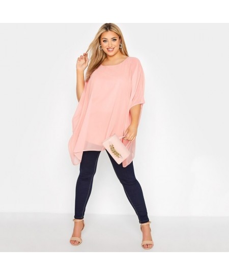 Plus Size Loose Batwing Sleeve Elegant Summer Cape Blouse Women 3/4 Sleeve Casual Work Office Tunic Tops Large Size Clothing ...