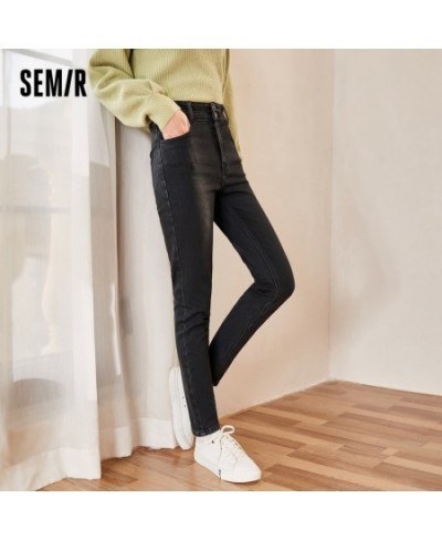 Jeans Women Self-Cultivation And Old Feet Pants Show Leg Length 2023 Winter New Warm Trousers $66.77 - Jeans