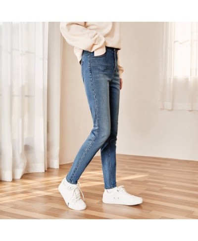 Jeans Women Self-Cultivation And Old Feet Pants Show Leg Length 2023 Winter New Warm Trousers $66.77 - Jeans