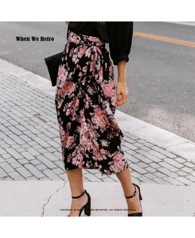 Floral Printed Slit Irregular Skirt VD1795 Slim Casual Summer Long Women Midi Skirt Jupe Femme $35.15 - Skirts