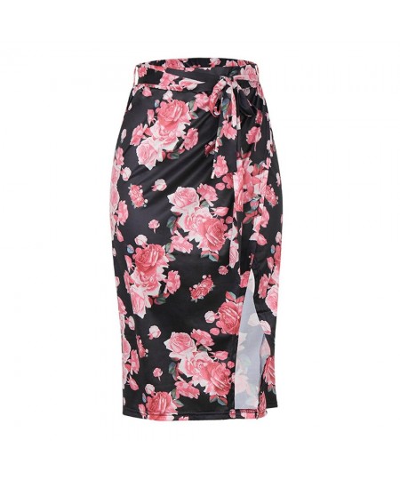 Floral Printed Slit Irregular Skirt VD1795 Slim Casual Summer Long Women Midi Skirt Jupe Femme $35.15 - Skirts