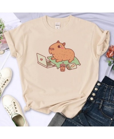 Capybara tshirt women Y2K Tee female Japanese 2000s clothing $16.80 - Women Tops