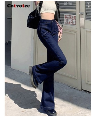 Flare Pants High Waisted Jeans for Women New Fashion Y2k Pants Vintage Slim Square Pocket Streetwear Female Trousers $60.64 -...