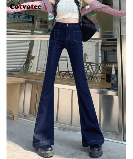 Flare Pants High Waisted Jeans for Women New Fashion Y2k Pants Vintage Slim Square Pocket Streetwear Female Trousers $60.64 -...