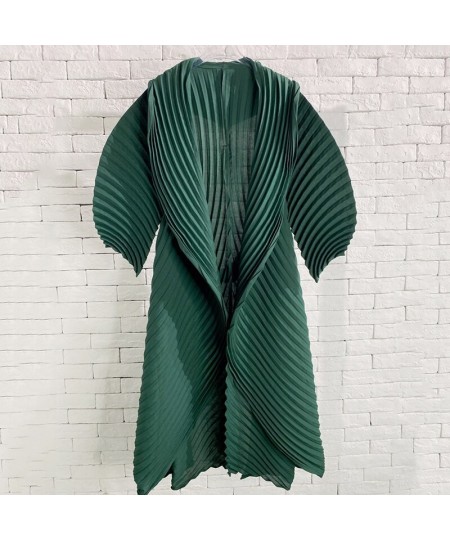 Miyake Pleats 2022 Autumn Winter New Windbreaker Female Solid Color Loose Long Sleeve With Belt Trench Coat Women's Fashion $...