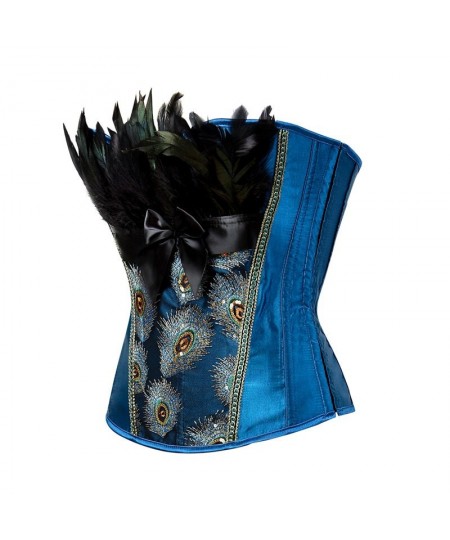 Peacock Feather Corset Lingerie Top Embroidery Overbust Shapewear Gothic Clothing Body Shaper Bustier S-6XL $35.49 - Underwear