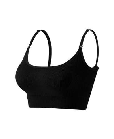 Women Casual Camisoles Elastic Pad Push Up Seamless Corset Tanks Tops Breathable Sports Yoga Bra Crop Tops Underwear Cropped ...