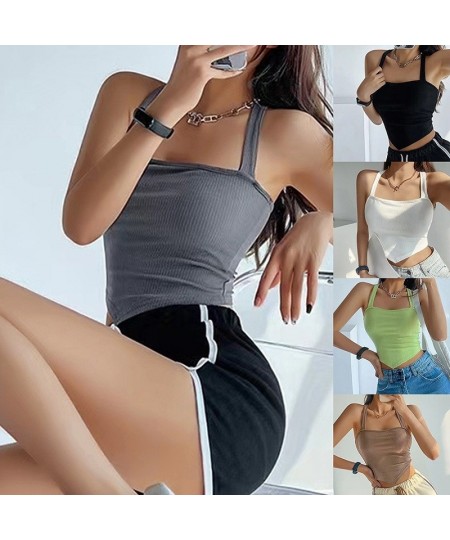 Woman Knitted Crop Tops Y2k Sexy Cross Halter Corset Bustier Camisole Backless Halter Top Streetwear Slim Fit Cut Out Front $...