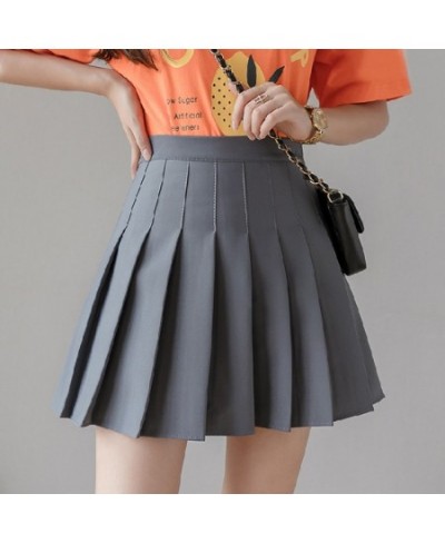 Prepply Style Classic Solid Pleated Skirt Women 2023 Summer Mini Skirts High Waist Purple White Dance Skirt S09 $29.68 - Skirts