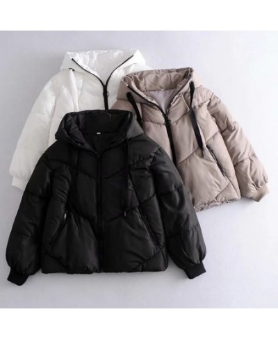 Women's Parkas Jackets With Hoody Thick Coat Winter Warm Outwear Zipper Jackets Solid Fashion Coat Loose Casual Woman Jacket ...