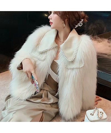 Pearl Turn Down Collarr Jacket Korean Warm Winter Cotton Thickened Imitation Fur Plus Fashion Short Coat Women $94.78 - Jacke...