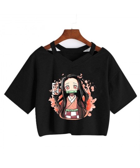 Demon Slayer T Shirt Women Kimetsu No Yaiba Graphic Tees Tanjirou Kamado crop Tops Japanese Anime Tshirt Manga T-shirt Female...