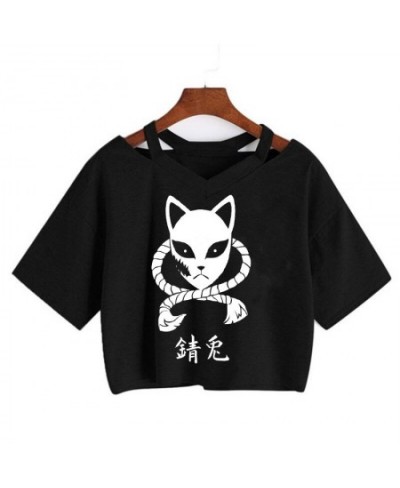 Demon Slayer T Shirt Women Kimetsu No Yaiba Graphic Tees Tanjirou Kamado crop Tops Japanese Anime Tshirt Manga T-shirt Female...