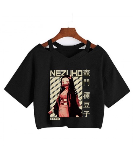 Demon Slayer T Shirt Women Kimetsu No Yaiba Graphic Tees Tanjirou Kamado crop Tops Japanese Anime Tshirt Manga T-shirt Female...