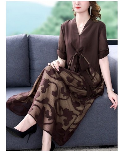 2023 Blue Print Chiffon V-Neck Sexy Jacquard Midi Dress Women Korean Elegant Bodycon Casual Dress Summer Fashion Evening $56....