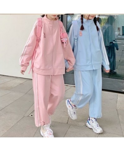 Hoodies Women 2 Pieces Sports JK kawaii Hoodies Sweatpants Trousers Sets Preppy Style Girls Summer Streetwear Casual New Kore...