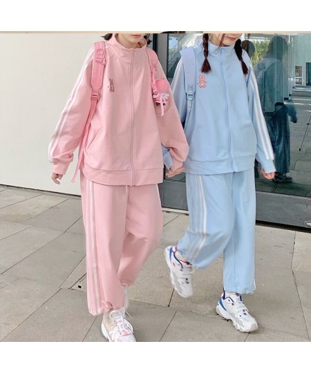 Hoodies Women 2 Pieces Sports JK kawaii Hoodies Sweatpants Trousers Sets Preppy Style Girls Summer Streetwear Casual New Kore...