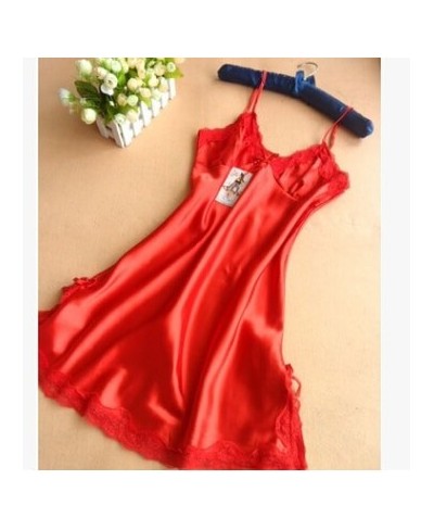 2023 Summer sexy night dress women silk slips ladies lace Slips sleepwear Plus SIZE XXL $23.20 - Underwear