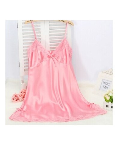 2023 Summer sexy night dress women silk slips ladies lace Slips sleepwear Plus SIZE XXL $23.20 - Underwear