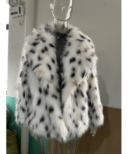 RR1474 Faux Fur Short Coats Womens Eco Fur Lynx With a Hood Winter Jackets Woman Length 70cm Fur Coat Female White Fur Coats ...