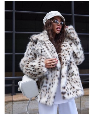 RR1474 Faux Fur Short Coats Womens Eco Fur Lynx With a Hood Winter Jackets Woman Length 70cm Fur Coat Female White Fur Coats ...