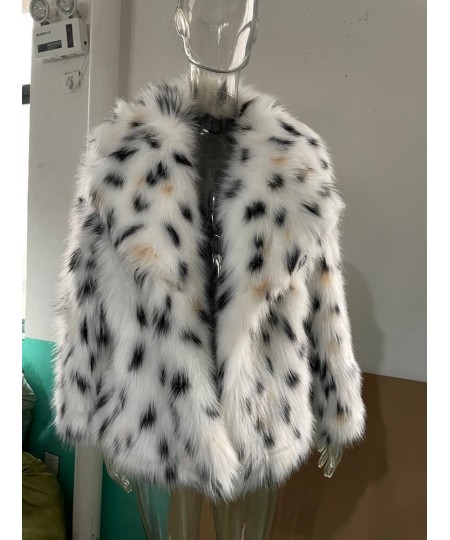 RR1474 Faux Fur Short Coats Womens Eco Fur Lynx With a Hood Winter Jackets Woman Length 70cm Fur Coat Female White Fur Coats ...