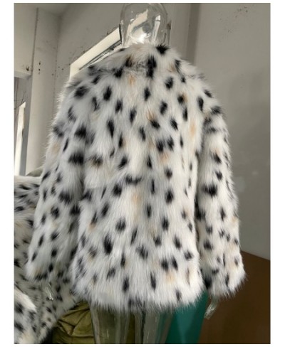 RR1474 Faux Fur Short Coats Womens Eco Fur Lynx With a Hood Winter Jackets Woman Length 70cm Fur Coat Female White Fur Coats ...