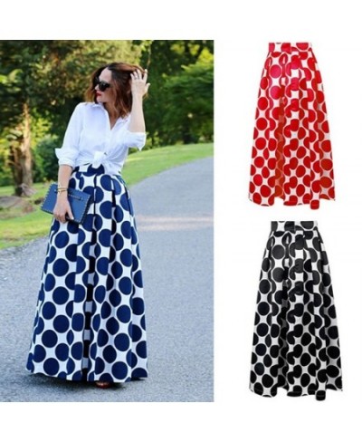 Summer Women A-Line Long Skirt Elegant French Style Retro Skirt Fashion High Waist Slim Polka Dot Large A-Line Skirts $28.54 ...