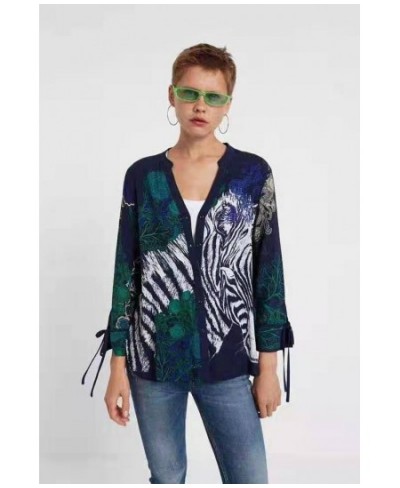 2023 Fashion Wear Shirt with Zebra Printing $69.53 - Tops & Tees