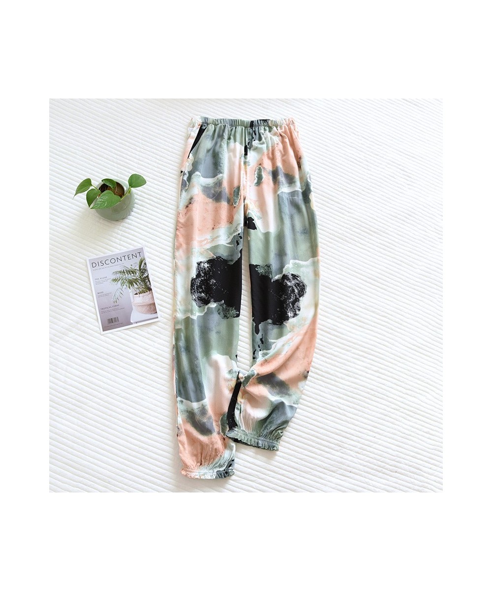 Women's New Viscose Trouser Short Multicolor Loose Spring And Summer Beam Leg Pants Thin Section Can Be Worn Outside Air Con ...