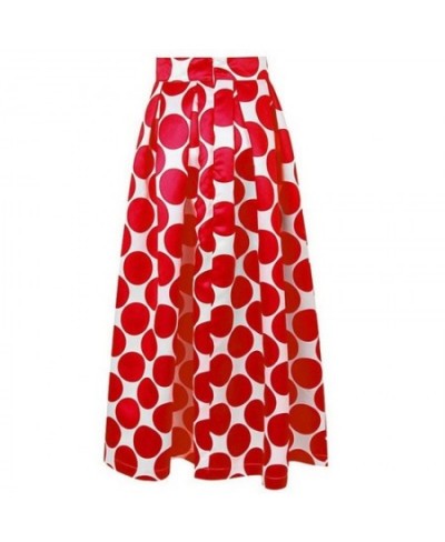 Summer Women A-Line Long Skirt Elegant French Style Retro Skirt Fashion High Waist Slim Polka Dot Large A-Line Skirts $28.54 ...