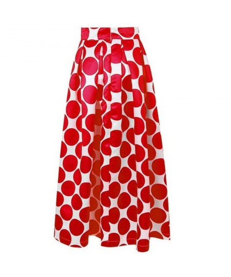 Summer Women A-Line Long Skirt Elegant French Style Retro Skirt Fashion High Waist Slim Polka Dot Large A-Line Skirts $28.54 ...