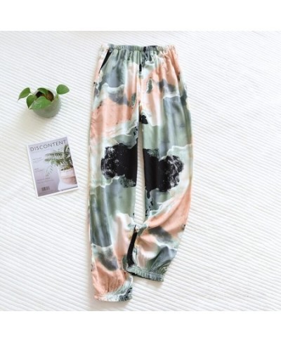 Women's New Viscose Trouser Short Multicolor Loose Spring And Summer Beam Leg Pants Thin Section Can Be Worn Outside Air Con ...