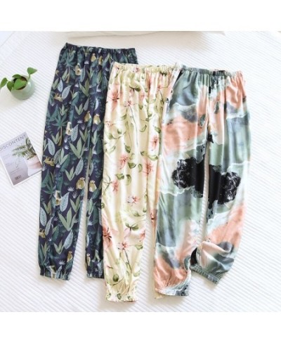 Women's New Viscose Trouser Short Multicolor Loose Spring And Summer Beam Leg Pants Thin Section Can Be Worn Outside Air Con ...