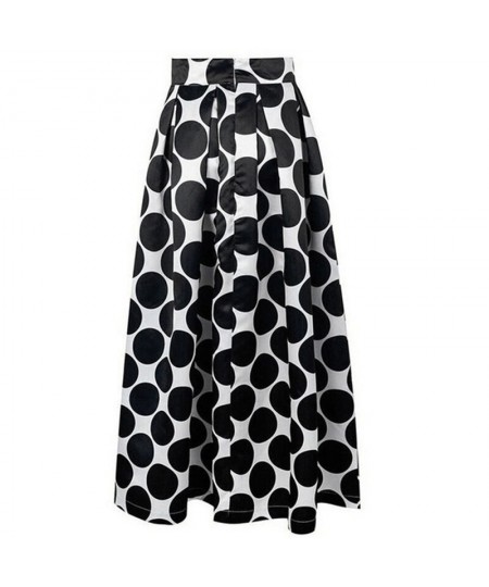 Summer Women A-Line Long Skirt Elegant French Style Retro Skirt Fashion High Waist Slim Polka Dot Large A-Line Skirts $28.54 ...